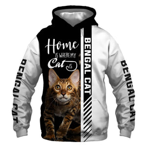 Bengal Cat - Home Is Where My Cat Is
- Hoodie, Sweatshirt, TShirt