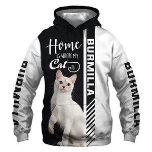 Burmilla - Home Is Where My Cat Is - Hoodie, Sweatshirt, TShirt