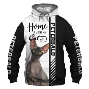 Peterbald - Home Is Where My Cat Is - Hoodie, Sweatshirt, TShirt 