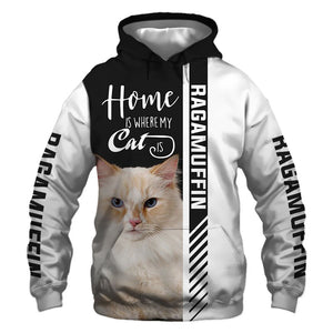 Ragamuffin cat - Home Is Where My Cat Is - Hoodie, Sweatshirt, TShirt 