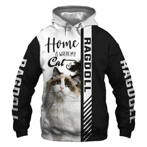 Ragdoll - Home Is Where My Cat Is - Hoodie, Sweatshirt, TShirt 