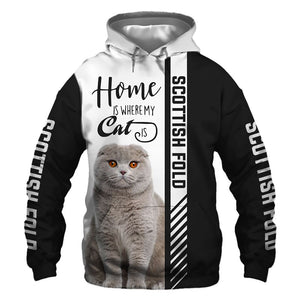 Scottish Fold - Home Is Where My Dog Is - Hoodie, Sweatshirt, TShirt 