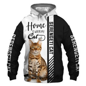 Serengeti - Home Is Where My Cat Is - Hoodie, Sweatshirt, TShirt