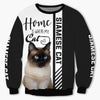 Siamese Cat Hoodie - Home Is Where My Cat Is - Hoodie, Sweatshirt, TShirt 