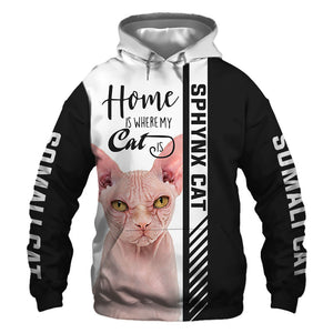Sphynx Cat - Home Is Where My Cat Is - Hoodie, Sweatshirt, TShirt 