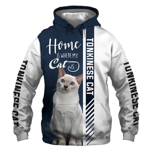 Tonkinese cat - Home Is Where My Cat Is - Hoodie, Sweatshirt, TShirt