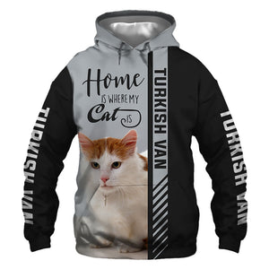 Turkish Van - Home Is Where My Cat Is - Hoodie, Sweatshirt, TShirt