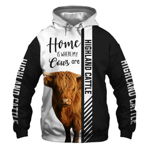 Highland cattle - Home Is Where My Cows Are - Hoodie, Sweatshirt, TShirt 