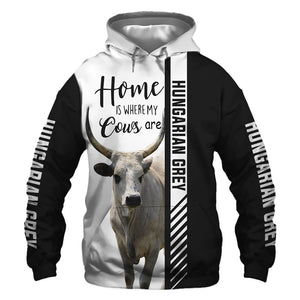 Hungarian Grey cattle - Home Is Where My Cows Are - Hoodie, Sweatshirt, TShirt 