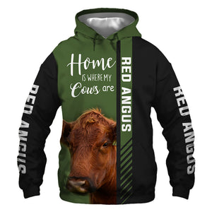 Red Angus - Home Is Where My Cows Are - Hoodie, Sweatshirt, TShirt 