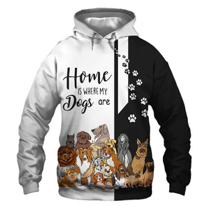 Black Bundle Dogs - Home Is Where My Dog Is -  Hoodie, Sweatshirt, TShirt