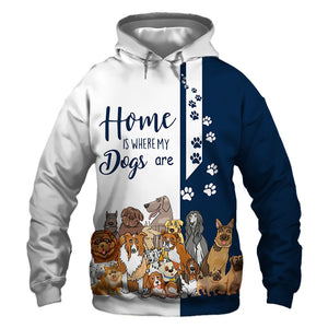 Dark Blue Bundle Dogs - Home Is Where My Dog Is -  Hoodie, Sweatshirt, TShirt