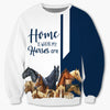 Dark Blue Bundle Horses - Home Is Where My Horses Are - Hoodie, Sweatshirt, TShirt 