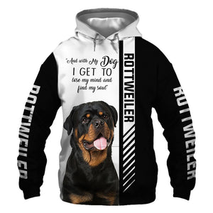Black White Rottweiler - Lose My Mind, Lose My Soul - Hoodie, Sweatshirt, TShirt
