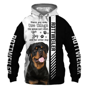 Black White Rottweiler - Woman Can't Resist Her Dog - Hoodie, Sweatshirt, TShirt 