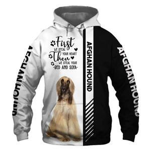 Afghan Hound - Steal Your Heart, Steal Your Bed - Hoodie, Sweatshirt, TShirt