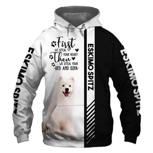 American Eskimo Dog - Steal Your Heart, Steal Your Bed - Hoodie, Sweatshirt, TShirt