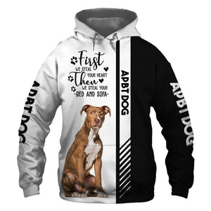 American Pit Bull Terrier - Steal Your Heart, Steal Your Bed - Hoodie, Sweatshirt, TShirt