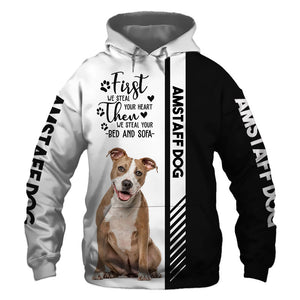 American Staffordshire - Steal Your Heart, Steal Your Bed - Hoodie, Sweatshirt, TShirt