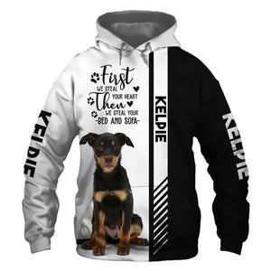 Australian Kelpie - Steal Your Heart, Steal Your Bed - Hoodie, Sweatshirt, TShirt