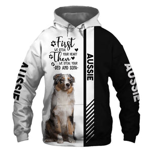 Australian Shepherd - Steal Your Heart, Steal Your Bed - Hoodie, Sweatshirt, TShirt