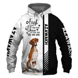Azawakh - Steal Your Heart, Steal Your Bed - Hoodie, Sweatshirt, TShirt, Jacket