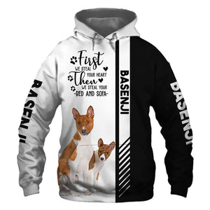 Basenji - Steal Your Heart, Steal Your Bed - Hoodie, Sweatshirt, TShirt