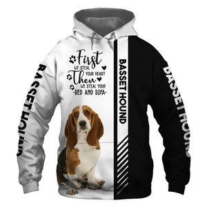Basset Hound - Steal Your Heart, Steal Your Bed - Hoodie, Sweatshirt, TShirt