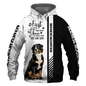 Bernese Mountain Dog - Steal Your Heart, Steal Your Bed - Hoodie, Sweatshirt, TShirt