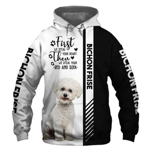 Bichon Frise - 
Steal Your Heart, Steal Your Bed - Hoodie, Sweatshirt, TShirt