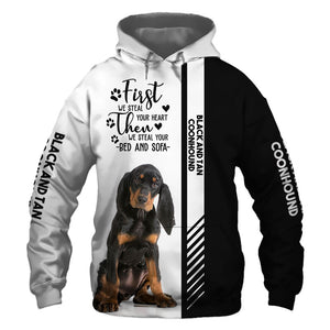 Black and Tan Coonhound - Steal Your Heart, Steal Your Bed -Hoodie, Sweatshirt, TShirt