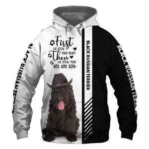 Black Russian Terrier - Steal Your Heart, Steal Your Bed -  Hoodie, Sweatshirt, TShirt
