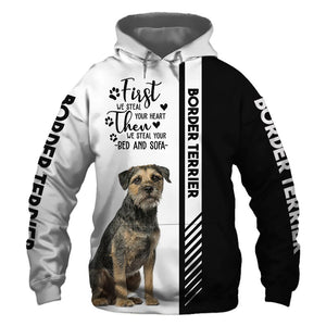Border Terrier - Steal Your Heart, Steal Your Bed - Hoodie, Sweatshirt, TShirt