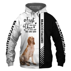 Bracco Italiano - Steal Your Heart, Steal Your Bed - Hoodie, Sweatshirt, TShirt