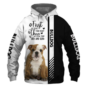 Bulldog - Steal Your Heart, Steal Your Bed - Hoodie, Sweatshirt, TShirt