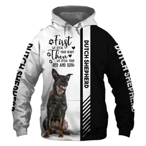 Dutch Shepherd - Steal Your Heart, Steal Your Bed - Hoodie, Sweatshirt, TShirt