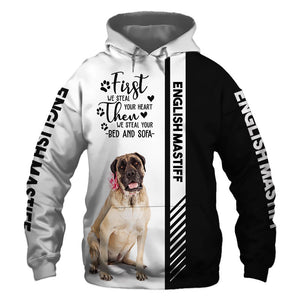 english mastiff - Steal Your Heart, Steal Your Bed -  Hoodie, Sweatshirt, TShirt