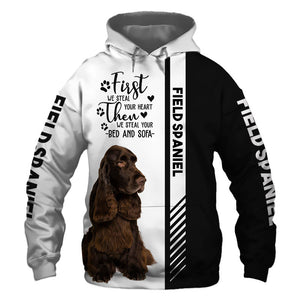 Field Spaniel - Steal Your Heart, Steal Your Bed - Hoodie, Sweatshirt, TShirt