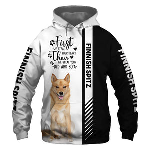 Finnish Spitz - Steal Your Heart, Steal Your Bed - Hoodie, Sweatshirt, TShirt