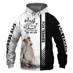 Fox Terrier - Steal Your Heart, Steal Your Bed - Hoodie, Sweatshirt, TShirt