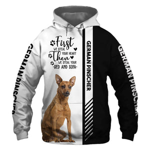 German Pinscher - Steal Your Heart, Steal Your Bed - Hoodie, Sweatshirt, TShirt