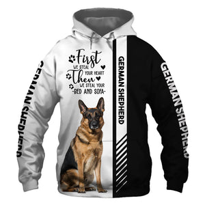 German Shepherd - Steal Your Heart, Steal Your Bed - Hoodie, Sweatshirt, TShirt