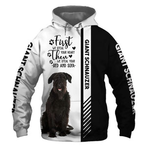 Giant Schnauzer - Steal Your Heart, Steal Your Bed - Hoodie, Sweatshirt, TShirt
