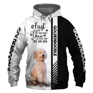 Goldendoodle - Steal Your Heart, Steal Your Bed - Hoodie, Sweatshirt, TShirt 