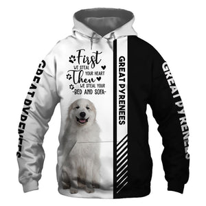 Great Pyrenees - Steal Your Heart, Steal Your Bed - Hoodie, Sweatshirt, TShirt 