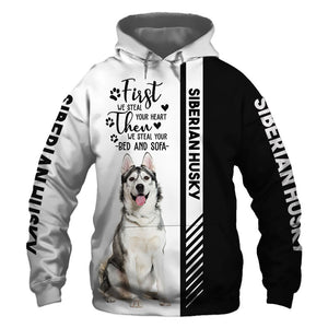 Smile Husky - Steal Your Heart, Steal Your Bed - Hoodie, Sweatshirt, TShirt 