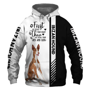Ibizan Hound - Steal Your Heart, Steal Your Bed - Hoodie, Sweatshirt, TShirt 