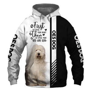 Old English Sheepdog - Steal Your Heart, Steal Your Bed - Hoodie, Sweatshirt, TShirt 