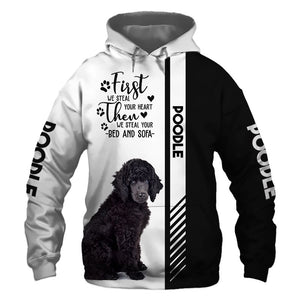 Black Poodle - Steal Your Heart, Steal Your Bed - Hoodie, Sweatshirt, TShirt