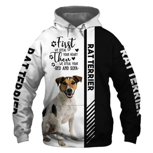 Rat Terrier - Steal Your Heart, Steal Your Bed - Hoodie, Sweatshirt, TShirt 